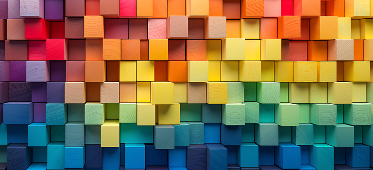 Colorful Building Blocks Wall